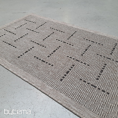 Tapis bouclé FLOORLUX 20008 lignes argent-noir