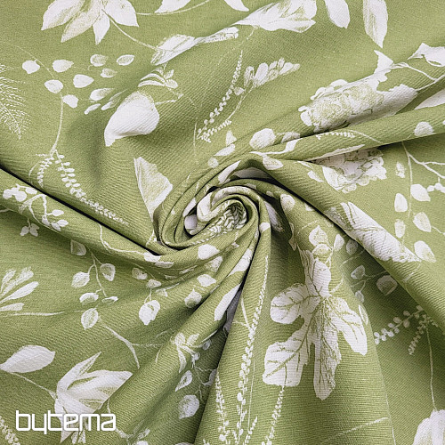 Tissu décoratif AMY FLOR vert