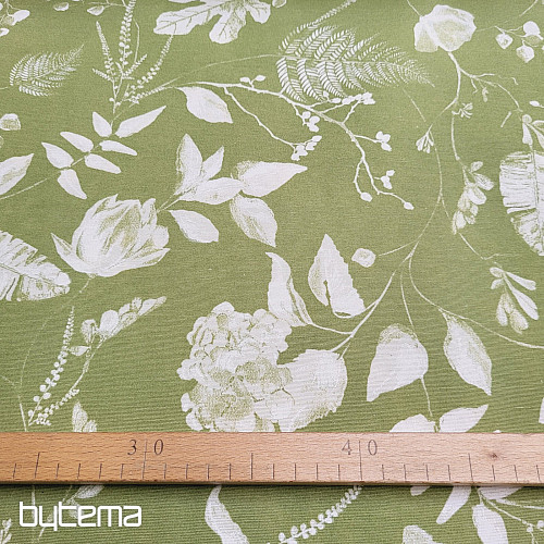 Tissu décoratif AMY FLOR vert