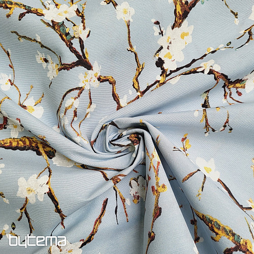 Tissu décoratif CHERRY BLOSSOM bleu