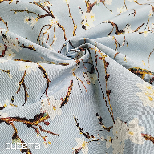 Tissu décoratif CHERRY BLOSSOM bleu