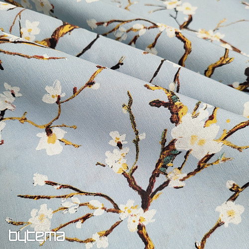 Tissu décoratif CHERRY BLOSSOM bleu