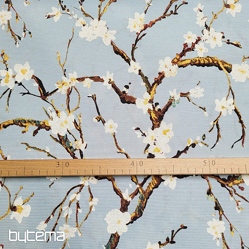 Tissu décoratif CHERRY BLOSSOM bleu