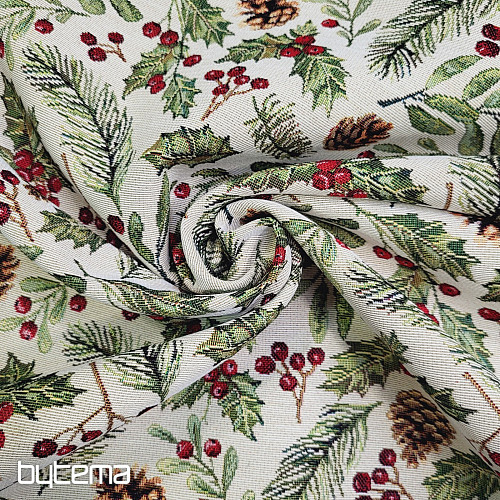 Tissu tapisserie SAPIN DE NOËL Brindilles