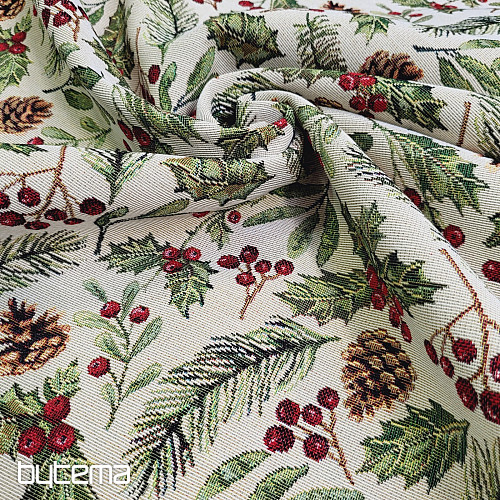 Tissu tapisserie SAPIN DE NOËL Brindilles