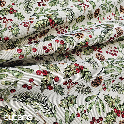 Tissu tapisserie SAPIN DE NOËL Brindilles