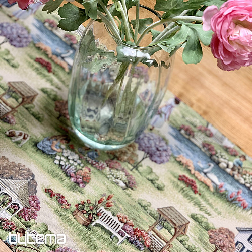 Nappe et foulard en tapisserie JARDIN DU PARADIS II