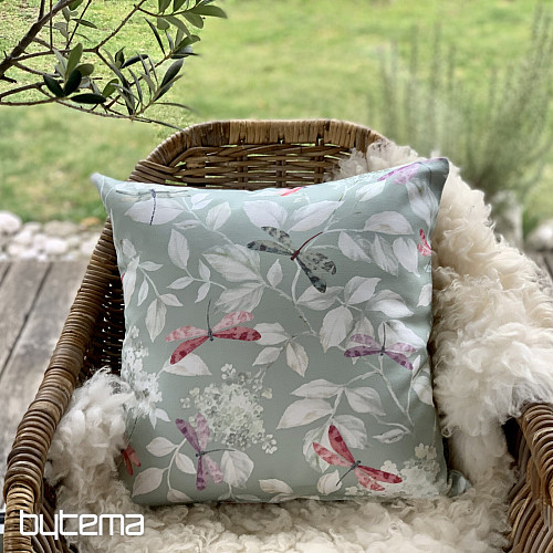 Taie d&#39;oreiller décorative ROSETO DRAGONFLY menthol