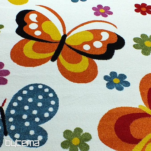 Tapis enfant MONDO NEW Papillons blanc