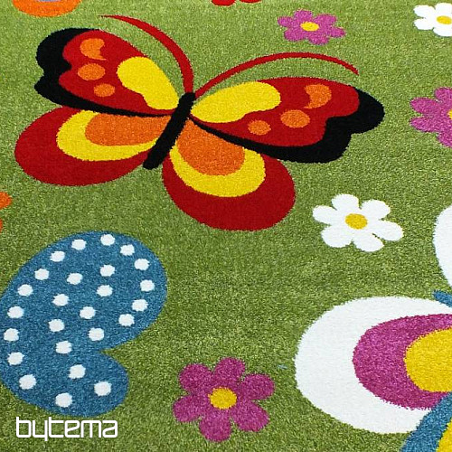 Tapis enfant MONDO NEW Papillons vert
