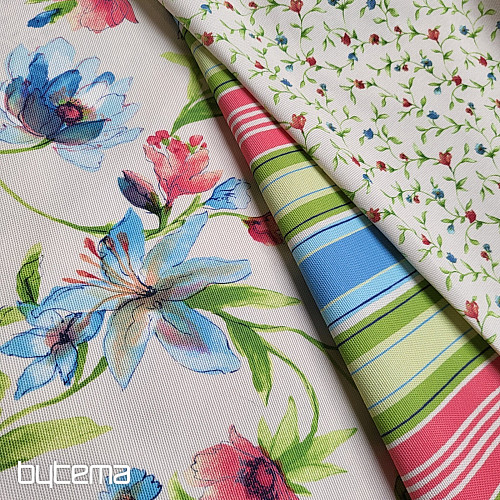 Tissu décoratif LIRIO - rayures vertes