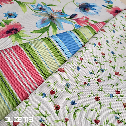 Tissu décoratif LIRIO - rayures vertes