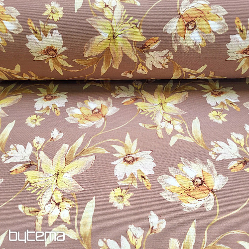 Tissu décoratif HIBISCUS doré
