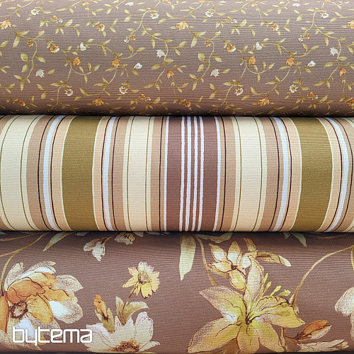 Tissu décoratif HIBISCUS doré