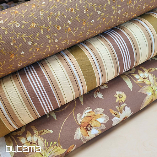 Tissu décoratif HIBISCUS doré