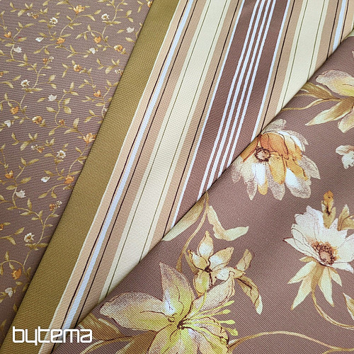 Tissu décoratif HIBISCUS doré