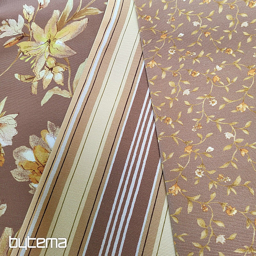 Tissu décoratif HIBISCUS doré
