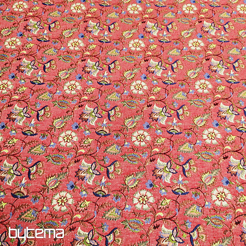 Tissu tapisserie MALVARROSA ROUGE
