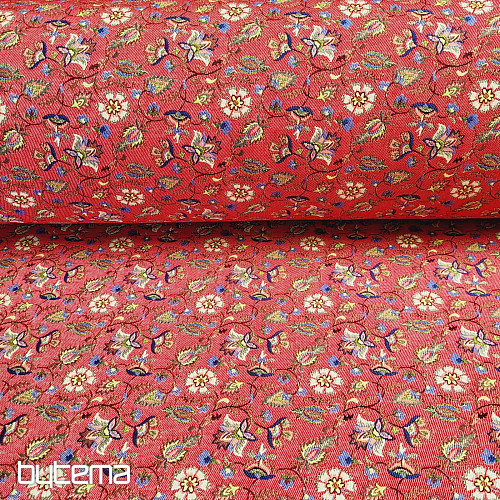 Tissu tapisserie MALVARROSA ROUGE