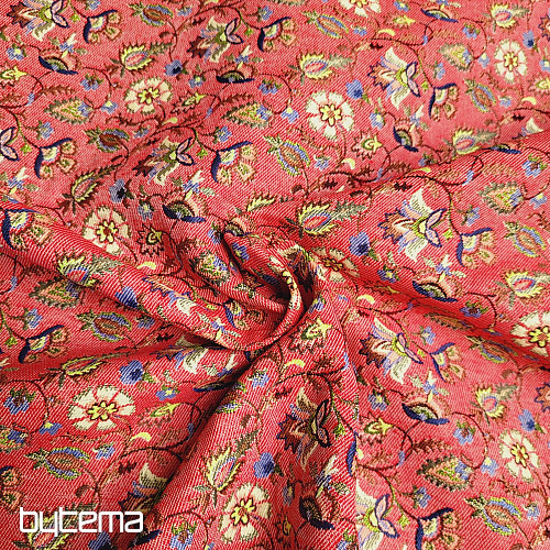 Tissu tapisserie MALVARROSA ROUGE