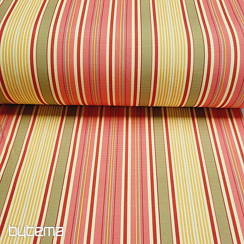 Tissu décoratif PUBLIO - rayures orange