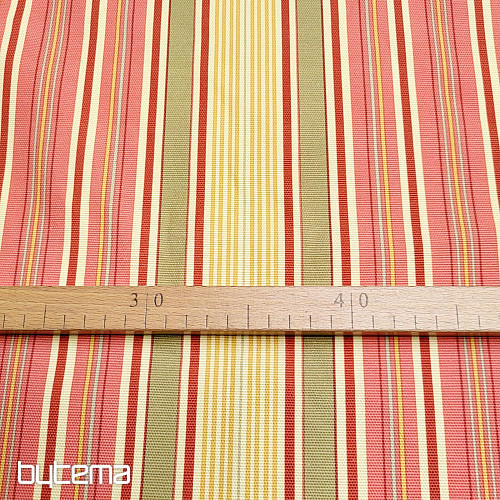 Tissu décoratif PUBLIO - rayures orange