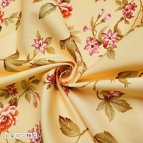 Tissu décoratif CAÉSAR JAUNE PETITE FLEUR