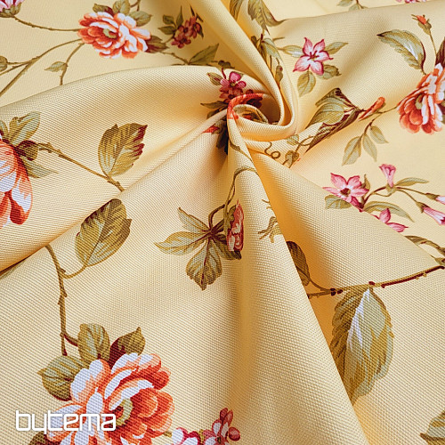 Tissu décoratif CAÉSAR JAUNE PETITE FLEUR