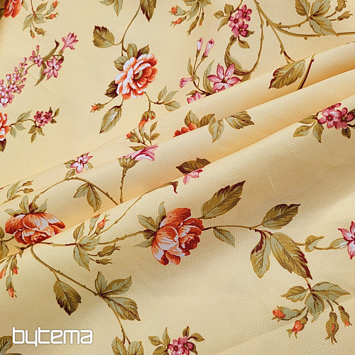 Tissu décoratif CAÉSAR JAUNE PETITE FLEUR