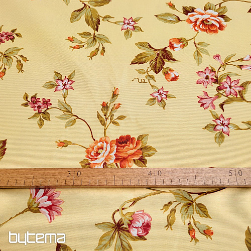 Tissu décoratif CAÉSAR JAUNE PETITE FLEUR
