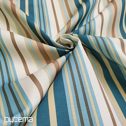 Tissu décoratif NEBRASKA - rayures bleues