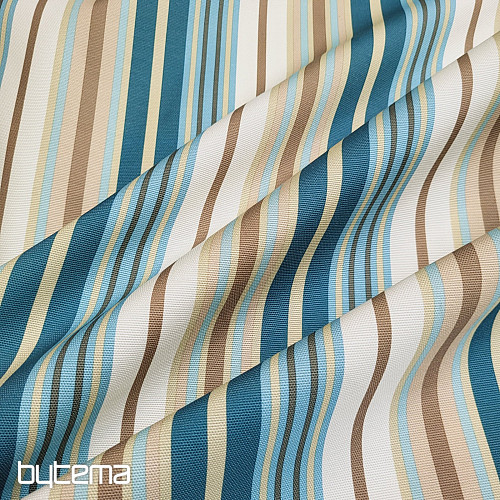 Tissu décoratif NEBRASKA - rayures bleues