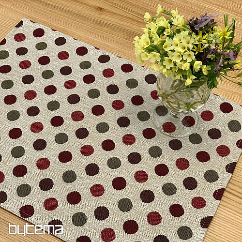 Set de table en tapisserie à POIS