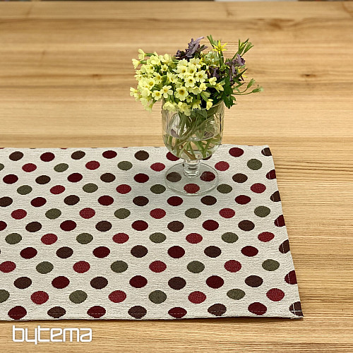 Set de table en tapisserie à POIS