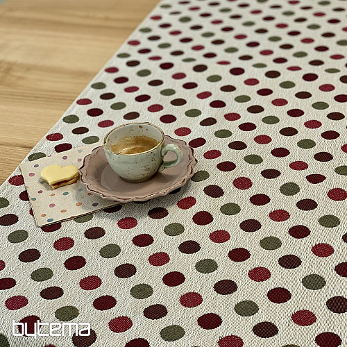 Nappe et foulard en tapisserie à POIS