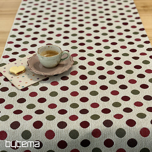 Nappe et foulard en tapisserie à POIS