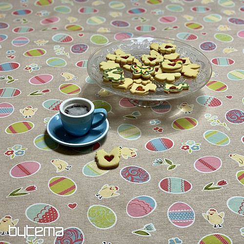 Nappe de Pâques AUBERGINES PEINTES