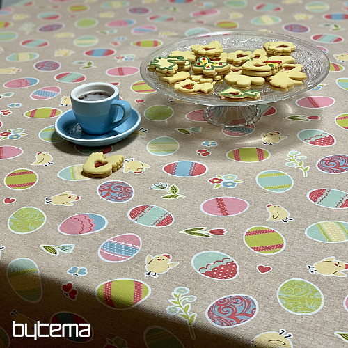 Nappe de Pâques AUBERGINES PEINTES