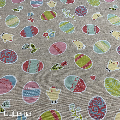 Nappe de Pâques AUBERGINES PEINTES