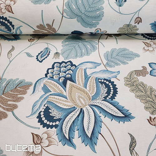 Tissu décoratif MONTANA 48 BLUE LARGE FLOWERS