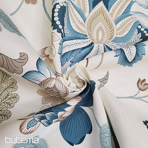 Tissu décoratif MONTANA 48 BLUE LARGE FLOWERS