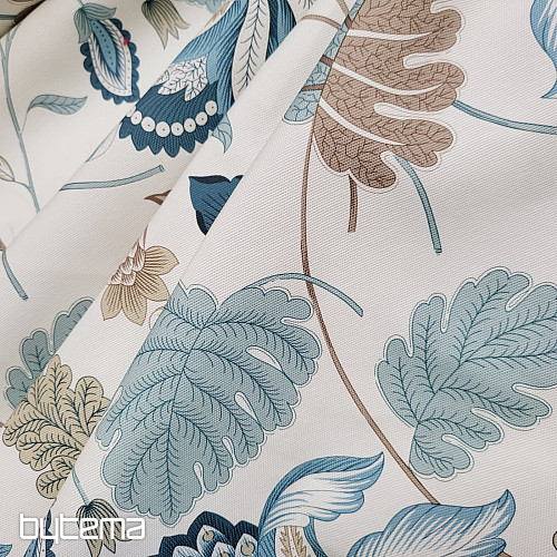 Tissu décoratif MONTANA 48 BLUE LARGE FLOWERS