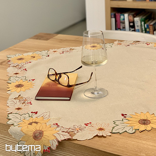 Nappe brodée TOURNESOL