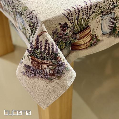 Nappe et foulard en tapisserie LA BEAUTÉ DANS LE PANIER
