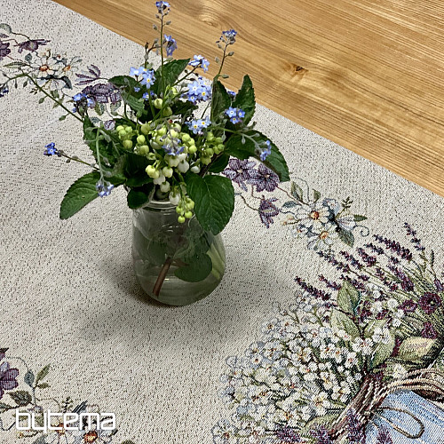 Nappe et foulard en tapisserie LA BEAUTÉ DANS LE PANIER