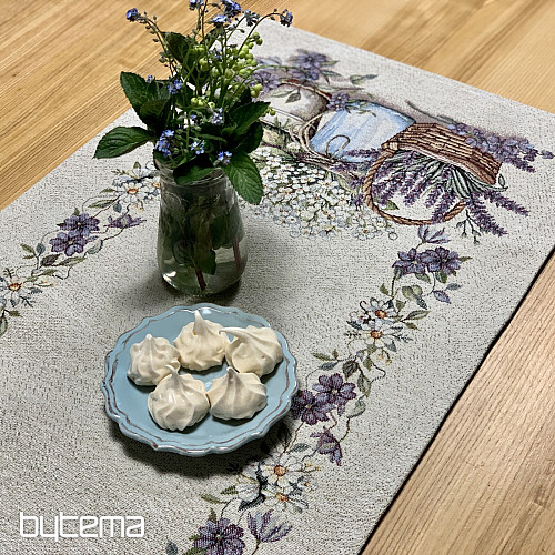 Nappe et foulard en tapisserie LA BEAUTÉ DANS LE PANIER