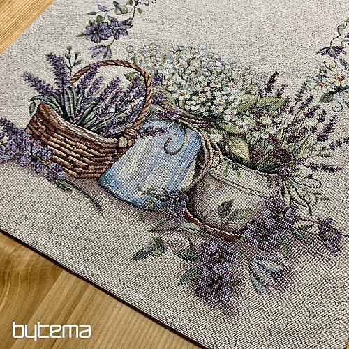 Nappe et foulard en tapisserie LA BEAUTÉ DANS LE PANIER