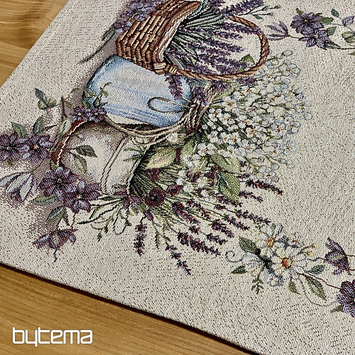 Nappe et foulard en tapisserie LA BEAUTÉ DANS LE PANIER