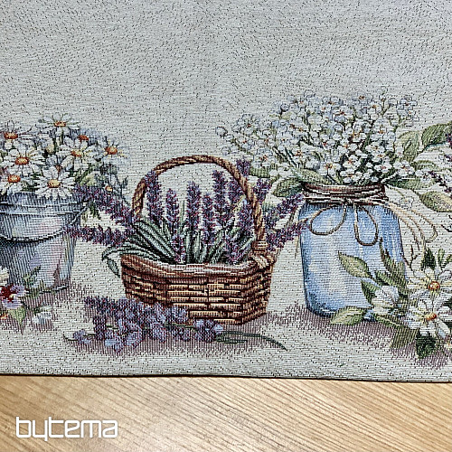 Nappe et foulard en tapisserie LA BEAUTÉ DANS LE PANIER