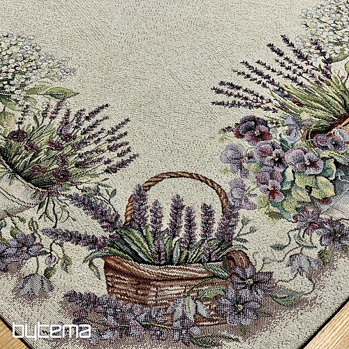 Nappe et foulard en tapisserie LA BEAUTÉ DANS LE PANIER